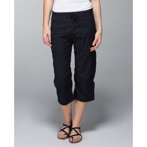 Lululemon Black Wee Stripe Dance Studio Crop Pants Size 6